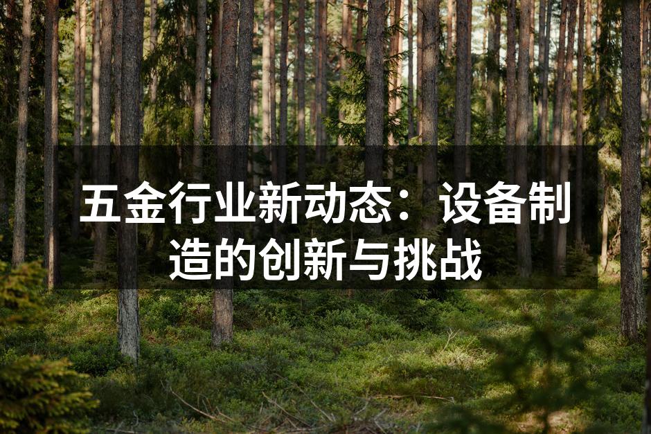 五金行业新动态：设备制造的创新与挑战